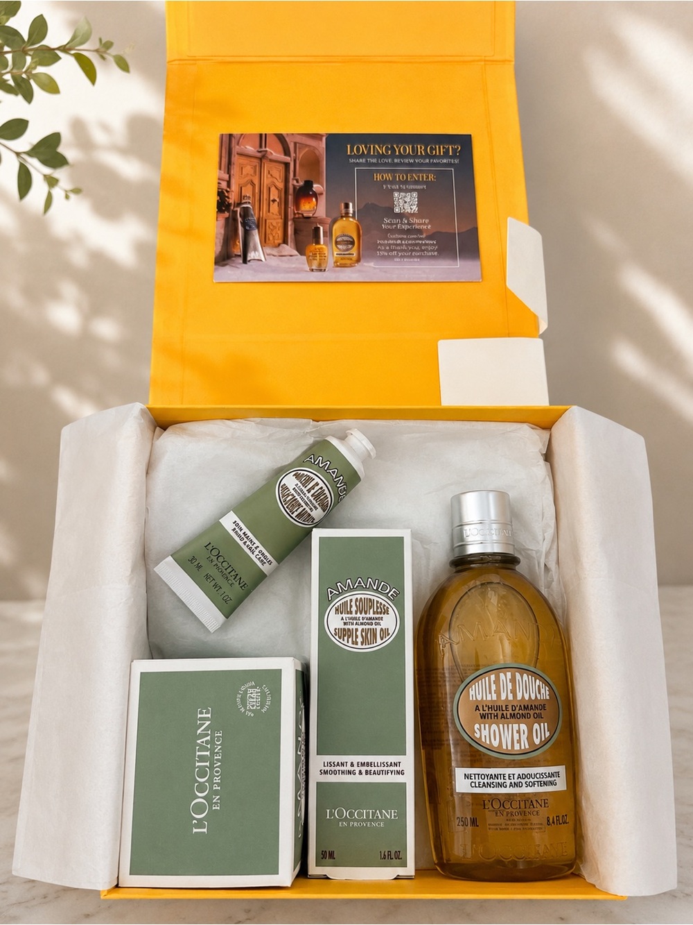 L'Occitane Amande Luxury Body Care Gift Set New in Box $165